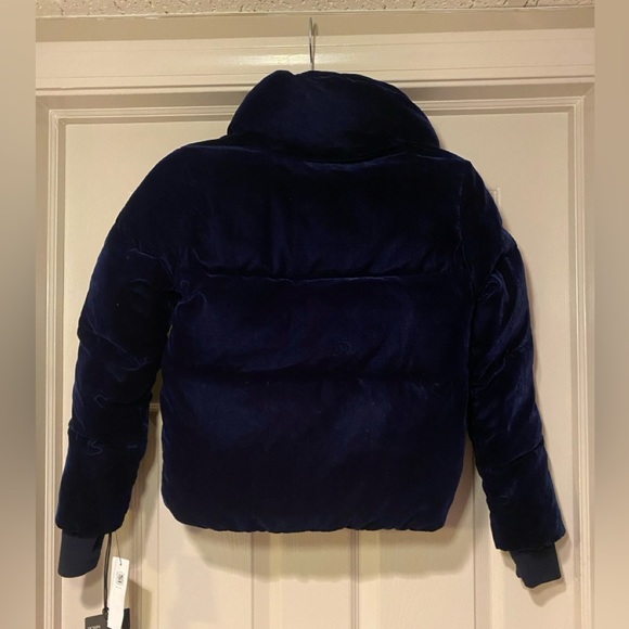 NWT SAM Girls Sophia Velvet Down Jacket in Blue - Picture 4 of 7
